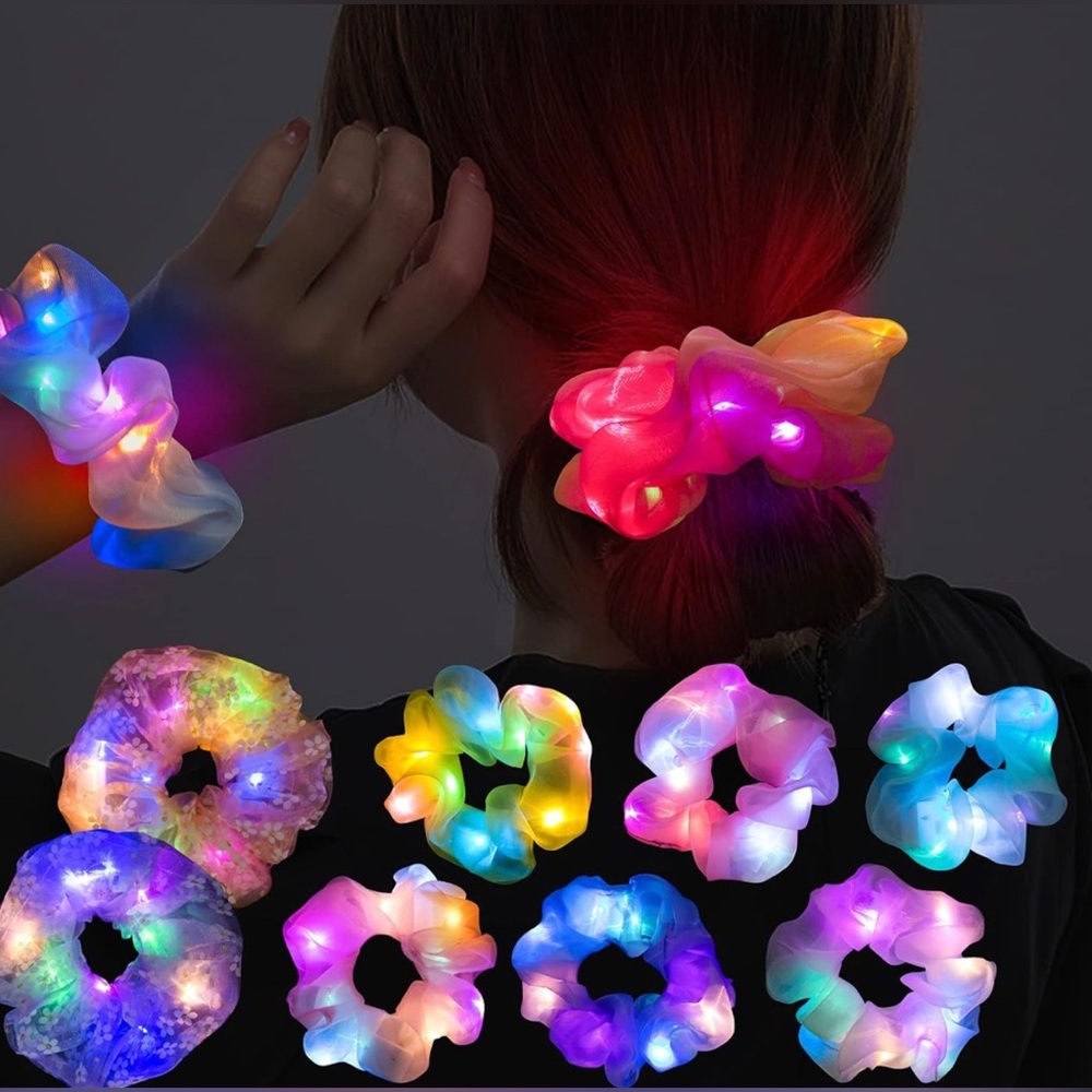 NWT 8 Pcs LED Scrunchies for Women - Scrunchy, Light Up Scrunchies